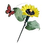 Perfk ガーデン　装飾　人工蝶 鳥 　現実的　ダンシング　フラワー　全5種　太陽光発電　ステーク　デコレーション　屋外　 - 花の蝶