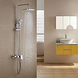 ドゥドゥContemporary浴槽シャワー蛇口with 8インチシャワーヘッド+ハンドシャワー