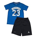 Jordan Jumpman 23ロゴToddler Boys Two Piece Tシャツとショーツセットブルー/ブラックサイズ2t