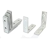 アングルブラケット，SODIAL(R) 10件の50x50mmコーナーブレース　ジョイント直角ブラケットファスナー　シルバー