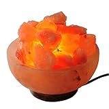JIC Gem Large 7" Round 9-10 pound Fire Himalayan Bowl Salt Lamp (FL01), With Dimmer Cord [並行輸入品]