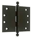 IDH by聖Simons 84050 – 10bプロフェッショナルグレード品質純正ソリッド真鍮Wide Throwボールチップヒンジ(ペア)、オイル研磨ブロンズ