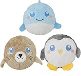 犬 おもちゃ ボール 3個セット ぬいぐるみ風 ペットおもちゃ 【犬 ボール 壊れない・噛むおもちゃ・犬用ボール】小型犬 中型犬のストレス解消 歯みがき 運動不足対策 犬 ボール遊び (海洋動物)