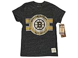 Boston Bruinsレトロブランドユースチャコール半袖トライブレンドTシャツ XL