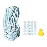 マスクゴム ストッパー セット 平ゴム 太さ 5mm 長さ 約 10m 5色 ブルー