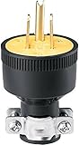 Eaton 1709-SP-L Thermoplastic Straight Body Rubber Plug with 15-Amp, 125-Volt, 5-15-NEMA Rating, Bla