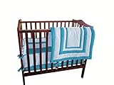 Baby Doll Bedding Modern Hotel StyleMini Crib/ Port-A-Crib Bedding Set, Aqua by BabyDoll Bedding