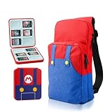 GLDRAM Nintendo Switch用トラベルバッグバンドル Switch Lite & Switch OLED用かわいいキャリングケース Switch用ショルダーバッグアクセサリーキット ゲームケース付き サムグリップキャップ(マリオ用)