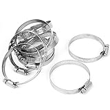 uxcell ホースバンド 配管用 シルバートーン ステンレス鋼 40-64mm 10個入り