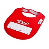 DRIBBLE BIB [ HELLO MY NAME IS/RED ] よだれかけ 赤ちゃん スタイ