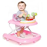 DULPLAY 歩行器 ベビー,6-18 ヶ月 安全性第一の準備 設定, 徒歩! 音楽とライト ベビーシンプルウォーカー ブ 式 高さ調節式 - 25x24inch