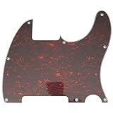 Musiclily 8穴 Esquire エスクワイヤー型ピックガード Fender American/Mexican Standard Esquire Teleエレキギター用、4P赤べっ甲