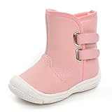 女の子男の子防水ブーツ 子供ゴム底靴 ベビーシューズ キッズ 赤ちゃん 新生児　高品質 暖かい　結婚式　誕生日プレゼント　ピンク　13.5cm　12-18ヶ月に対応靴　冬秋春
