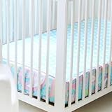 My Baby Sam Pixie Baby Bumper Less Crib Sheet, Pink and Green by My Baby Sam [並行輸入品]