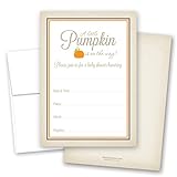 24 Little Pumpkin Chevronベビーシャワーfill-in招待状