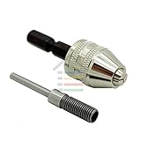シルバーキーレスドリルチャックビットクイック変更アダプタコンバータ 3 mm & 1/4 「六角シャンク