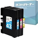 【横トナ】 リコー(RICOH)用 GC43互換 カラー3色(シアン / マゼンタ / イエロー 各1本) 顔料インク 互換インク Mサイズ SGカートリッジ ＜残量表示対応＞ ＜純正同様の「HDカラー」を採用＞ ＜純正と同容量＞ 対応機種:RICOH SG 2300 / RICOH SG 3300 セット内容:GC43C / GC43M / GC43Y