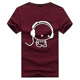BUZZxSELECTION(バズ セレクション) カジュアル 半袖 Tシャツ カットソー キャラT メンズ レディース TSH010 (ワインレッド,S)