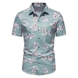 カジュアル シャツ ビーチ リゾート プリント 半袖 メンズ ボタン 耐久性 カジュアル 形状記憶 ストリートホームウェア プリント Tシャ