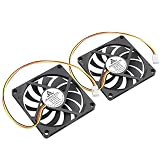 GDSTIME 2PCS 80mm x 10mm 12VDC、3ピン、80mm薄型 2連 PC ケースファン 冷却ファン、コンピュータ CPU冷却