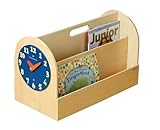 Tidy Books The Original Portable Wooden Kids Book Box and Storage Solution with Removable Play Clock