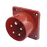 AC 220 - 380V / 240-415V 16A 3P + E + N IEC309 - 2パネルマウント産業用プラグレッド