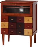 不二貿易 桐製 リビングマルチキャビネット リバティ 幅60cm ブラウン カラフル 41274