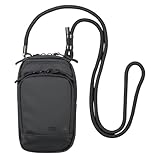 サンワダイレクト スマホポーチ スマートキーケース スマートキー2個収納 カード収納 防水 防塵 止水ファスナー 6.7インチ対応 外側ポケット/小銭入れ/カラビナフック付き ブラック 200-CAR113BK