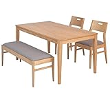 SINAPP ダイニングテーブル ベンチ いす 食卓 4点 4人用 木製 新生活 ダイニングセット SIK6012 ナチュラル