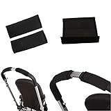 Domybestベビーカー ハンドルカバー アーム ハンドル 保護 乳母車 2個セット ブラック