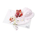 福袋 お宮参り ベビー 縁起小物4点セットAC 6072 フード お守り スタイ よだれ掛け 扇子ポリエステル 女児