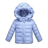 【JINDEL】 2-9歳 キッズ 女の子 可愛いコート コットン 厚い服 綿　防寒 冷え取り冬物 ダウンジャケット ダウンコート 上着 防風 高品質 子供の女の子の冬 選べ色6種 (110cm, ブ