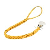 Liebeye おしゃぶりホルダー　赤ちゃん　子供　幼児　ベビー　ユニバーサル　かわいい　スエード編み Yellow