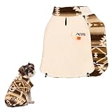 【LIFELIKE公式】リバーシブルオルテガポンチョ 犬 服 秋 冬 ポンチョリバーシブル モコモコ 小型犬 中型犬 大型犬 ダックス ロング丈 あったか 防寒 犬服 ドッグウェア 犬の服 ペット服 洋服 ペット用品 抜け毛防止 お散歩 おでかけ ライフライク (アイボリー, 5号)