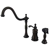 Kingston Brass KS7805TPLBS Templeton Widespread Kitchen Faucet with Brass Sprayer, Oil Rubbed Bronze