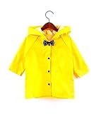 【ANION】子供のレインコート キッズ レインコート 防水 子供用 かわいい カッパ 雨具 新学期用 リボン付き 3色　 (L, イエロー)