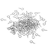 uxcell ヒートン 吊り金具 約100個 8x4mm 304ステンレス鋼 アイボルト セルフタッピングネジ ハンドメイド 手芸 DIY クラフトパーツ コルクボトル 木製クレイペンダント用 シルバー
