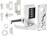 Kaba Simplex L1000 Series Metal Mechanical Pushbutton Cylindrical Lock with Lever, No Key Override, 