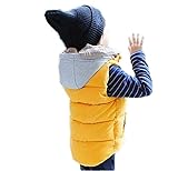 (チェリーレッド) CherryRed キッズ 子供服 女の子 男の子 ベスト 袖なし ベビーベスト秋冬 中綿 裏起毛 110 イエロー