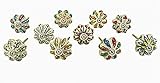 10 Pieces Dotted White & Mix Color Multi Designed Ceramic Cupboard Cabinet Door Knobs Drawer Pulls &