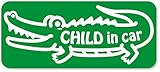 imoninn CHILD in car ステッカー　【マグネットタイプ】　No.67　ワニさん　（緑色）
