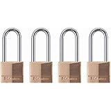 Master Lock 140QLH Keyed-Alike Wide Padlocks, Solid Brass, 1-9/16-inch, 4-Pack [並行輸入品]