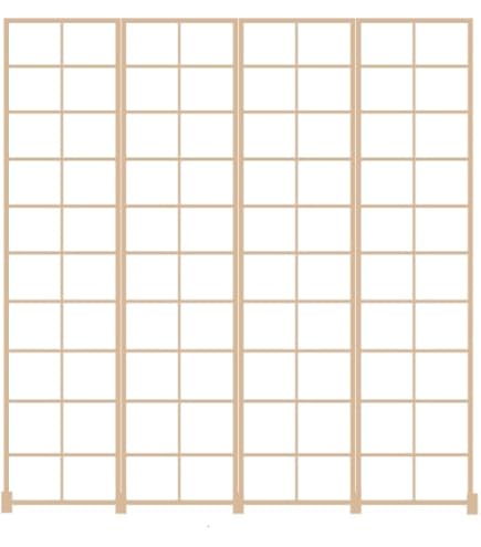和風 衝立 5連 パーテーション 格子 障子 間仕切り 木製折りたたみスクリーン 障子スクリーン 高さ148.5cmタイプ 5連 障子風 パーテーション 目隠し