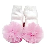 Sanlutoz ベビーソックス 新生児用靴下 女の子 赤ちゃん くつした お祝い 出産 祝い 可愛い プレゼント (0-12 M 対応足裏の長さ 8-11cm（薦め年齢：新生-12ヶ月）, 粉纱无点