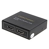 CableCreation HDMI Splitter 1x2 With Full 3D and 4Kx2K,Ultra HD 1x2 Splitter Black [並行輸入品]