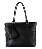 Diophy Diaper Bag PU Leather Weekender Extra Large Tote with Baby Changing Pad, Black by Diophy