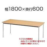 ニシキ工業 会議用テーブル 棚無 ソフトエッジ巻 幅1800×奥行600mm AK-1860SM 角型 チーク
