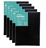 Exerz 30x40cm ブラック キャンバス 5 個パック - A3 フレーム入り 1.7cm ストレッチ済みアーティスト キャンバス - 280GSM 綿 100% トリプルプライミング/アシッドフリー/ミディアムグレイン - アクリル & オイルペイント