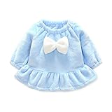 Karchi 子供服 ボトムシャツ 長袖 ドレスの裾　可愛い ドレス暖かい お姫様 女の子 誕生日 入園式 秋冬 3色選べる 安値 ルームウェア 蝶結び ミニオン仮装 パーティー お出かけ着 普段着 