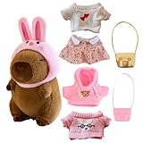服を着たカピバラのぬいぐるみ、服を着たカピバラのぬいぐるみ 着たかわいいぬいぐるみ かわいいぬいぐるみ ぬいぐるみ動物のぬいぐるみ | カピバラ デコレーション 9 インチ カピバラ ぬいぐるみ かわいい ハグ 子供用